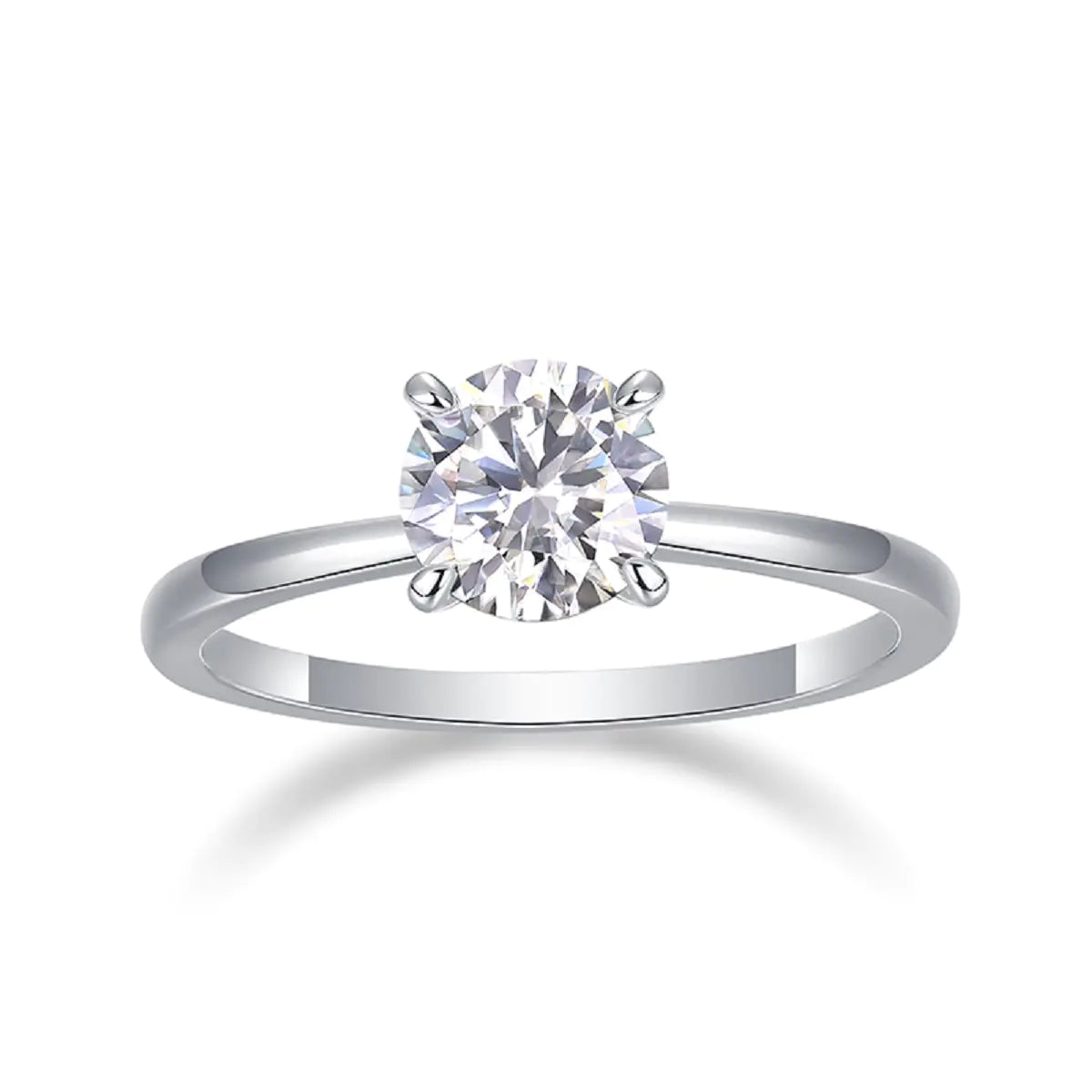 Moissanite Round Solitaire Engagement Ring