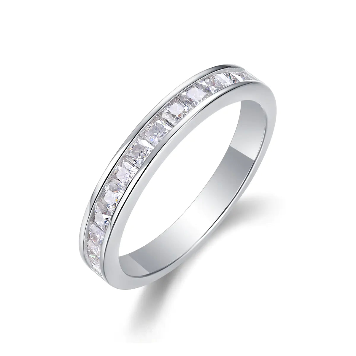 S925 Moissanite Princess Cut Eternity Ring