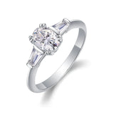 Moissanite Oval Cut Three-Stone Engagement Ring