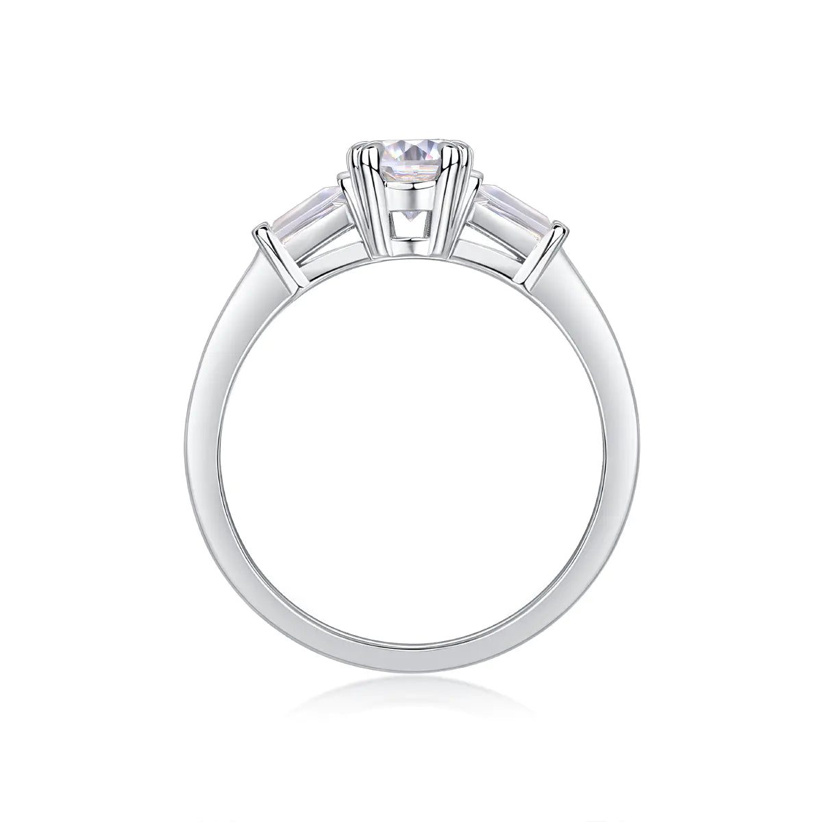 Moissanite Oval Cut Three-Stone Engagement Ring