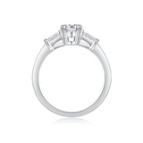 Moissanite Oval Cut Three-Stone Engagement Ring