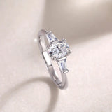 Moissanite Oval Cut Three-Stone Engagement Ring