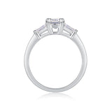 Moissanite Emerald Cut Three-Stone Engagement Ring