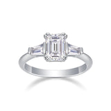 Moissanite Emerald Cut Three-Stone Engagement Ring