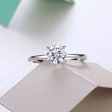 Moissanite Round Solitaire Engagement Ring