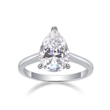 Moissanite Pear Cut Solitaire Engagement Ring