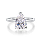 Moissanite Pear Cut Solitaire Engagement Ring