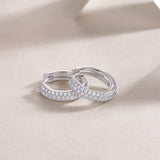 S925 Moissanite Bubble Row Hoop Earrings