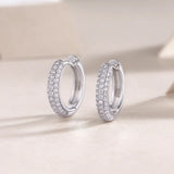 S925 Moissanite Bubble Row Hoop Earrings