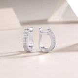 S925 Moissanite Tri Row Hoop Earrings