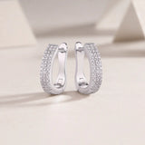 S925 Moissanite Tri Row Hoop Earrings