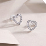 S925 Moissanite Heart Shape Earrings