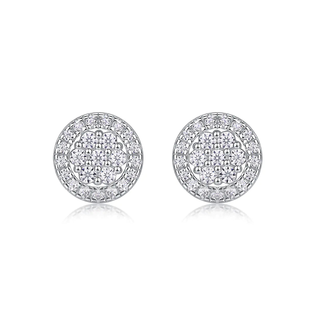 S925 Moissanite Cluster Circle Earring