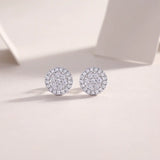 S925 Moissanite Cluster Circle Earring