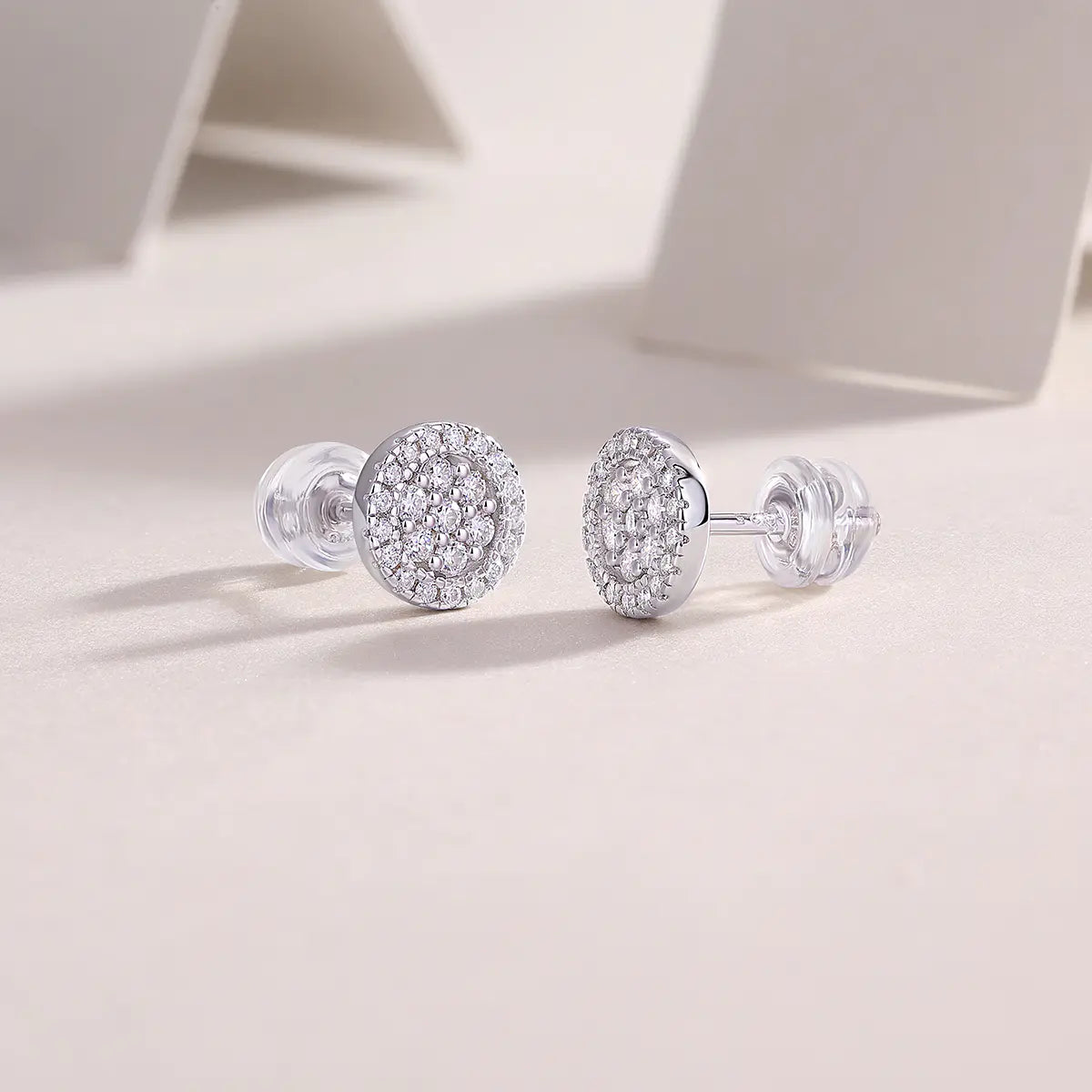 S925 Moissanite Cluster Circle Earring