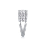 S925 Moissanite Round Cut Four Row Band Ring