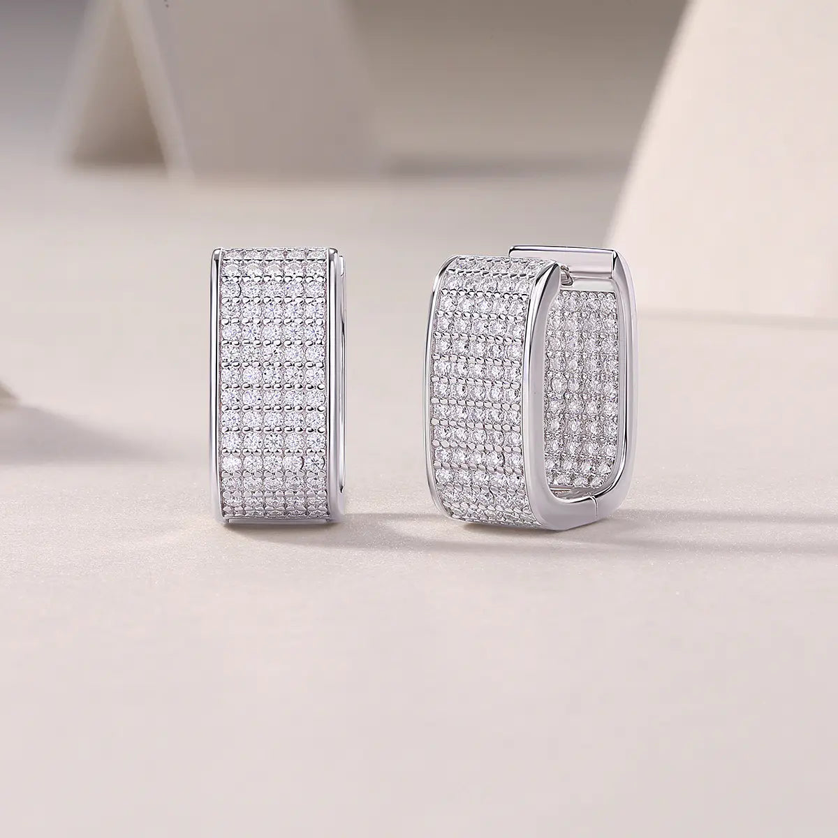 S925 Moissanite Five Row Hoop Earrings