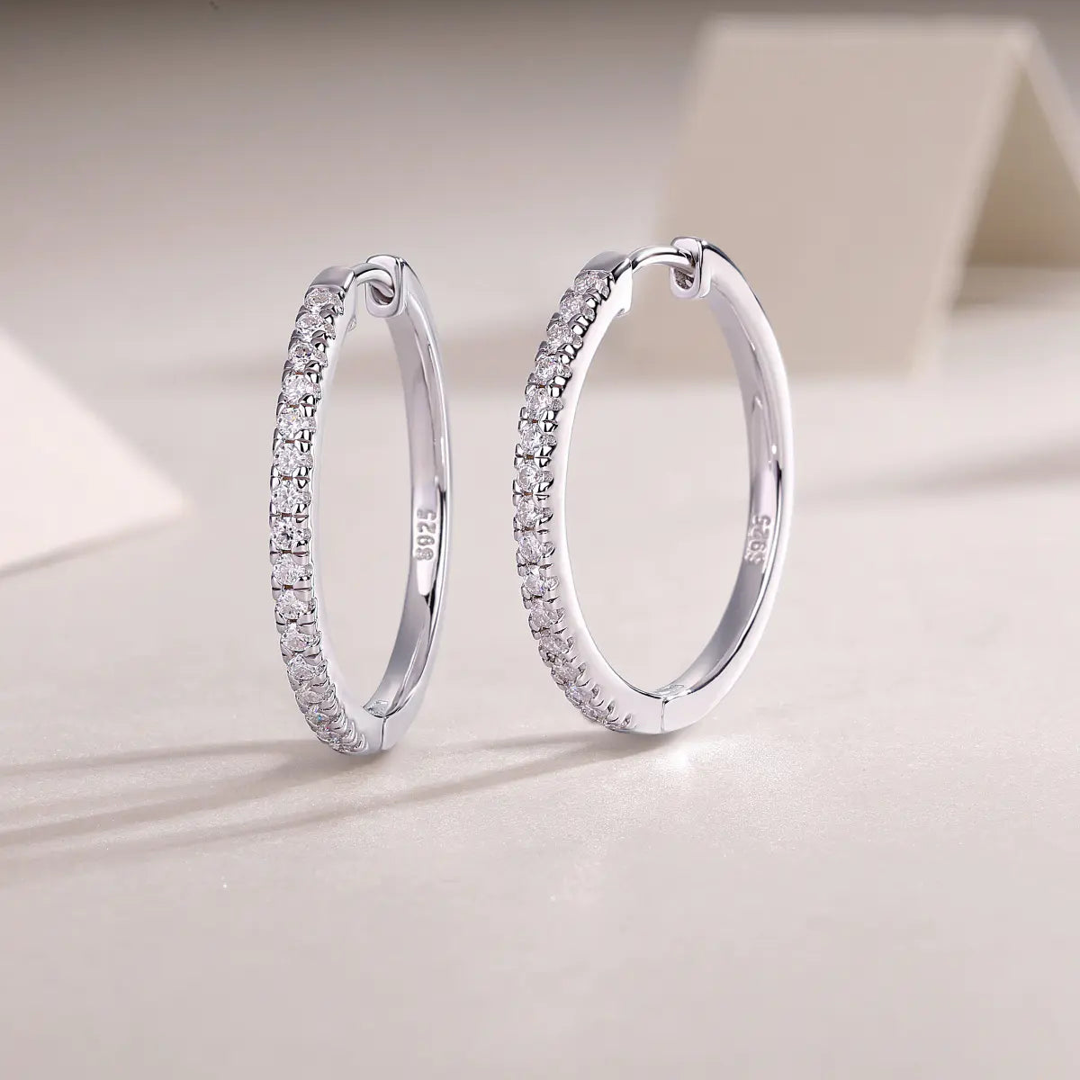 S925 Moissanite Huggie Hoop Earrings