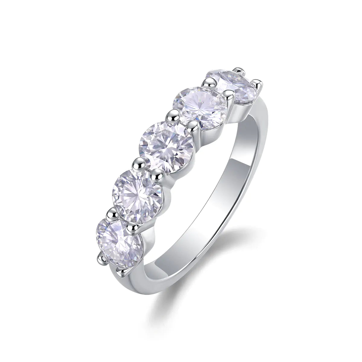 Moissanite Five Stone Band Ring