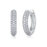 S925 Moissanite Bubble Row Hoop Earrings