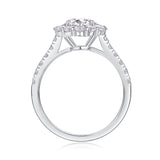 Moissanite Solitaire Halo Engagement Ring