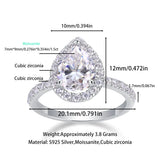 Moissanite Pear Cut Halo Engagement Ring