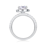 Moissanite Pear Cut Halo Engagement Ring