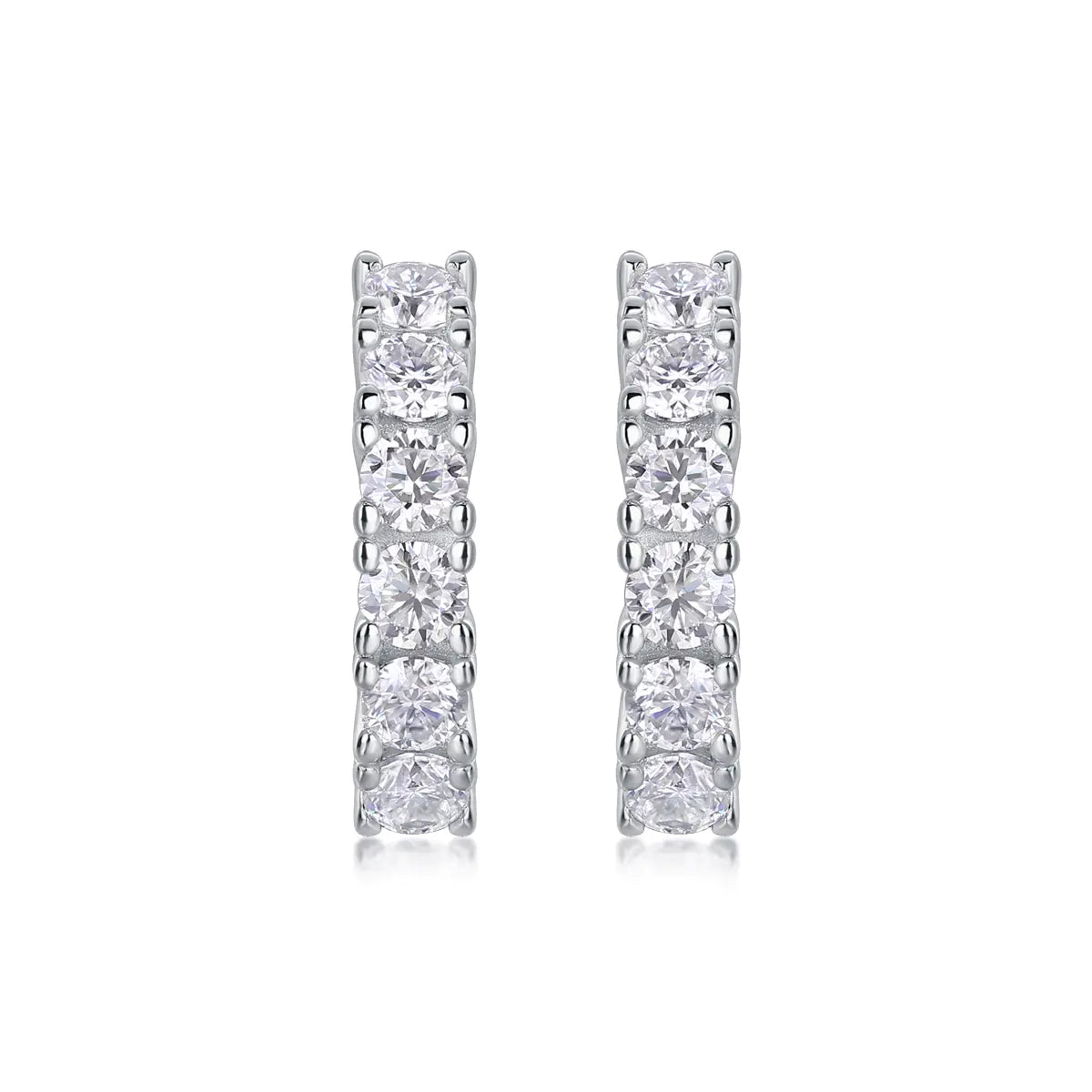 S925 Moissanite Single Row Hoop Earrings