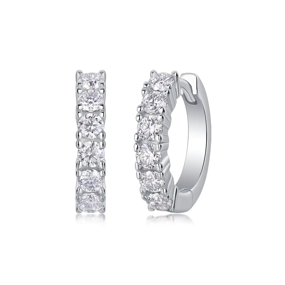 S925 Moissanite Single Row Hoop Earrings