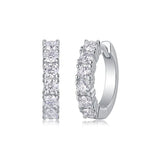 S925 Moissanite Single Row Hoop Earrings