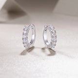 S925 Moissanite Single Row Hoop Earrings