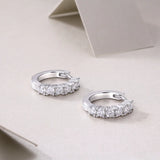 S925 Moissanite Single Row Hoop Earrings