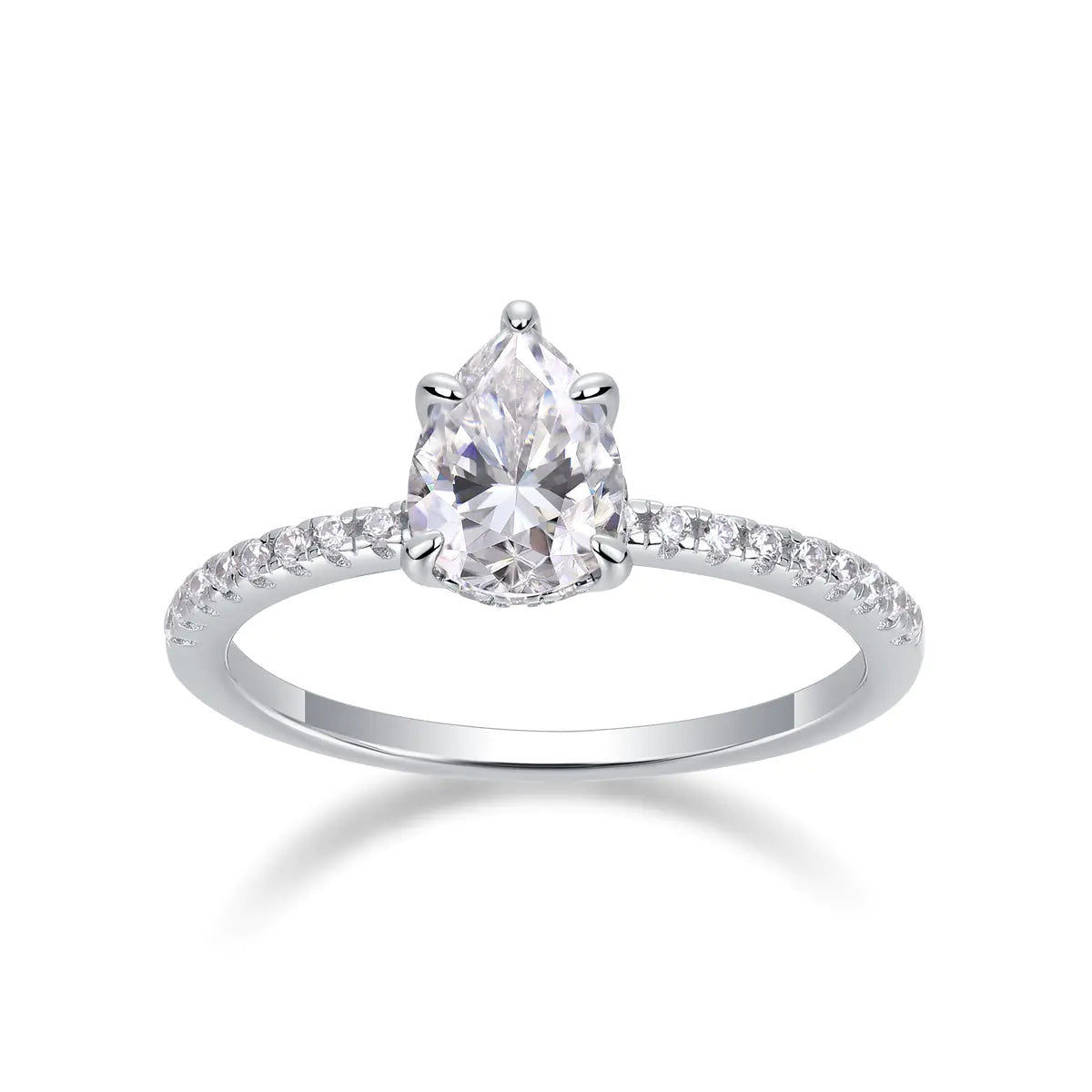 Moissanite Pear Cut Engagement Ring