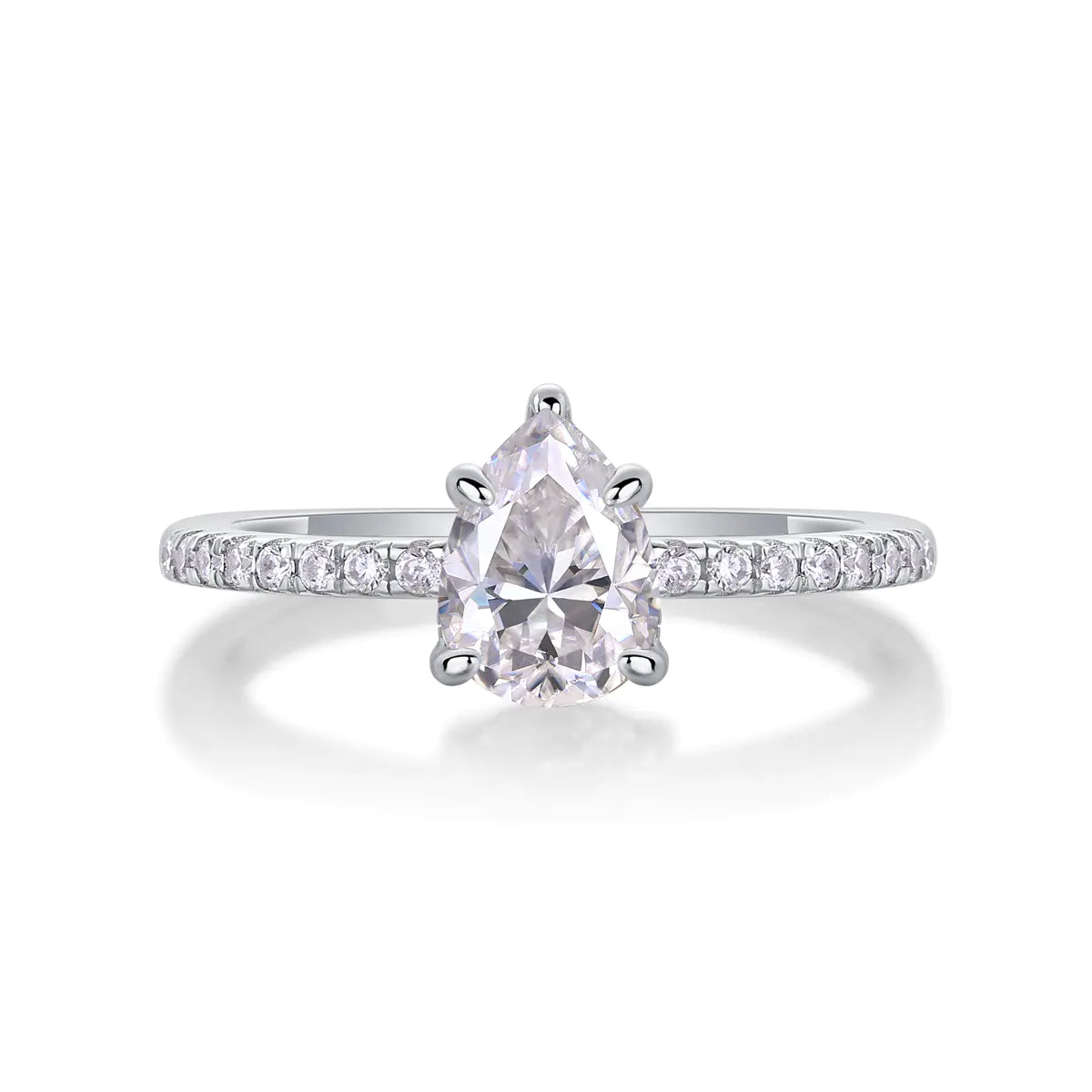 Moissanite Pear Cut Engagement Ring