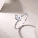 Moissanite Pear Cut Engagement Ring