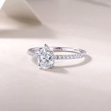 Moissanite Pear Cut Engagement Ring