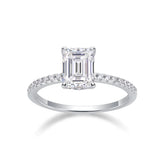 Moissanite Emerald Cut Engagement Ring