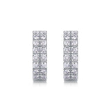 S925 Moissanite Two Row Hoop Earrings