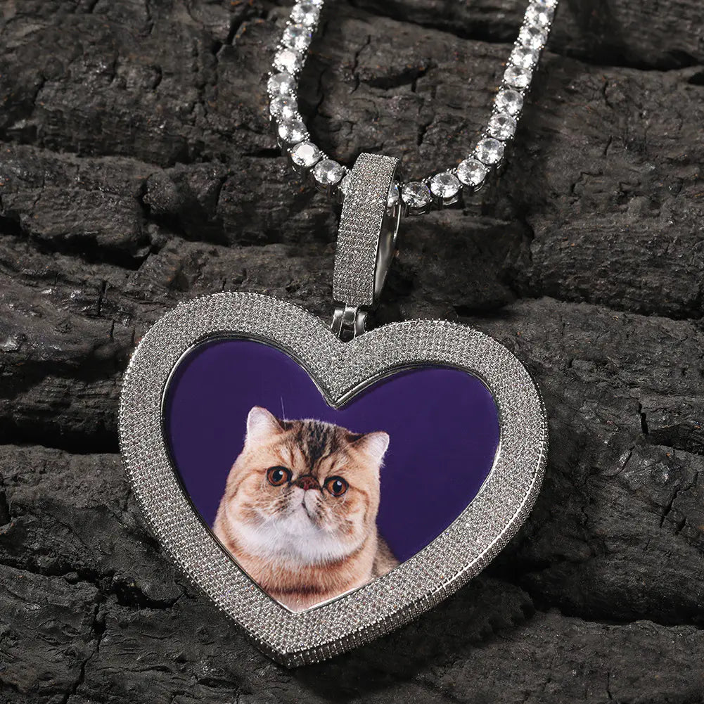 Custom 3D Heart Photo Pendant