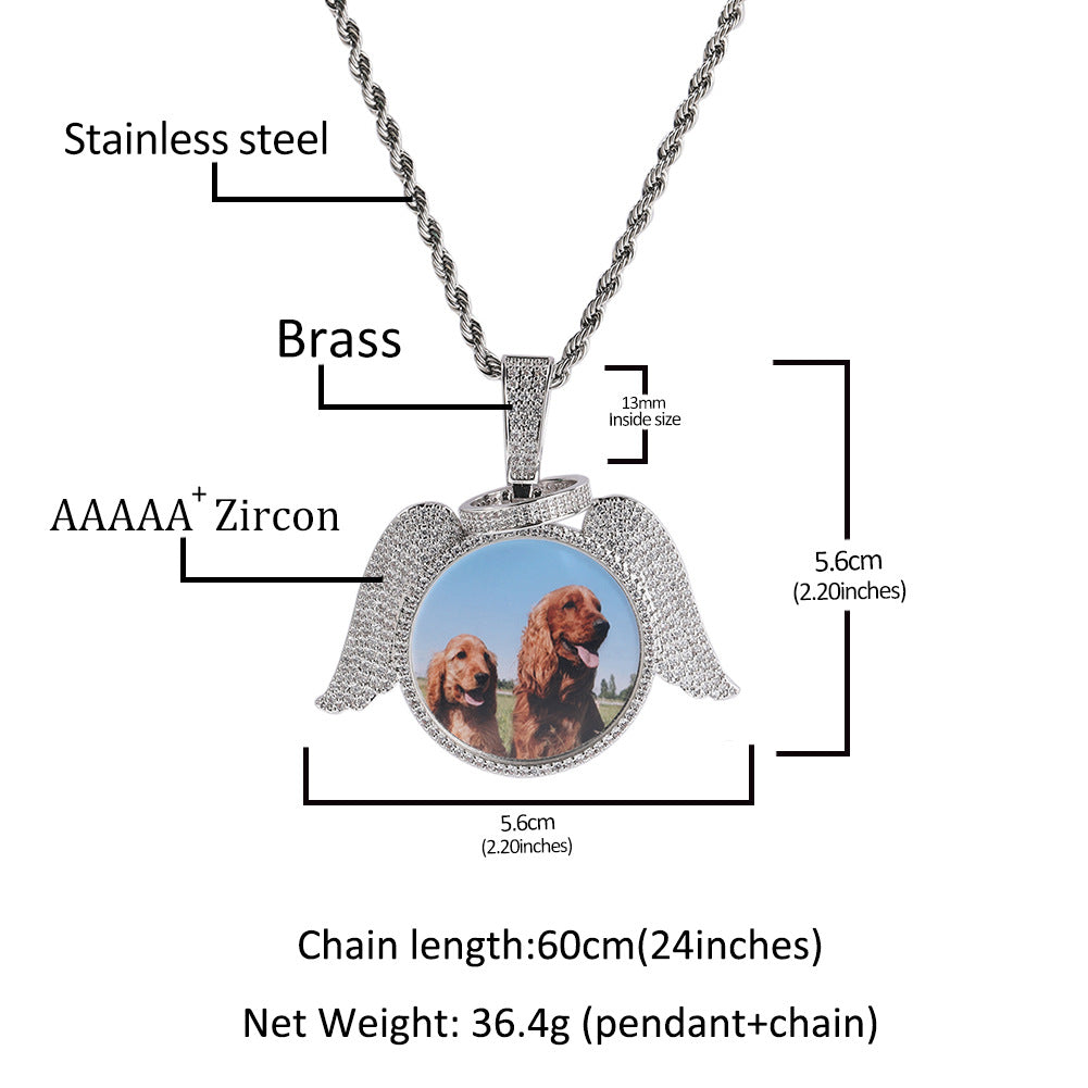 Custom Hola Wing Photo Pendant