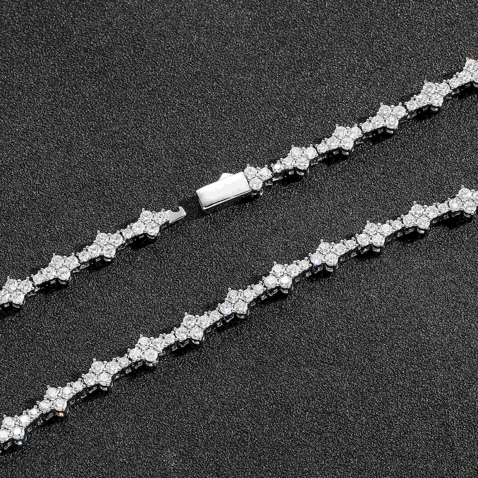 Iced Cross Pave Tennis Chain