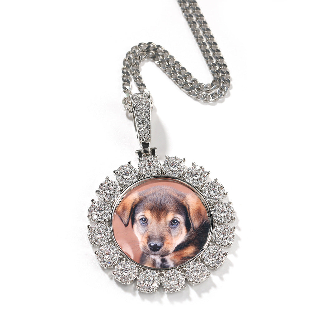 Custom Cluster Circle Photo Pendant