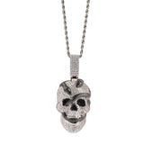 Iced Snake Skull Head Pendant