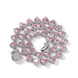 10mm Pink Heart Tennis  Chain