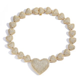 15MM Iced Heart Link Chain