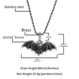 Black Iced Bat Pendant