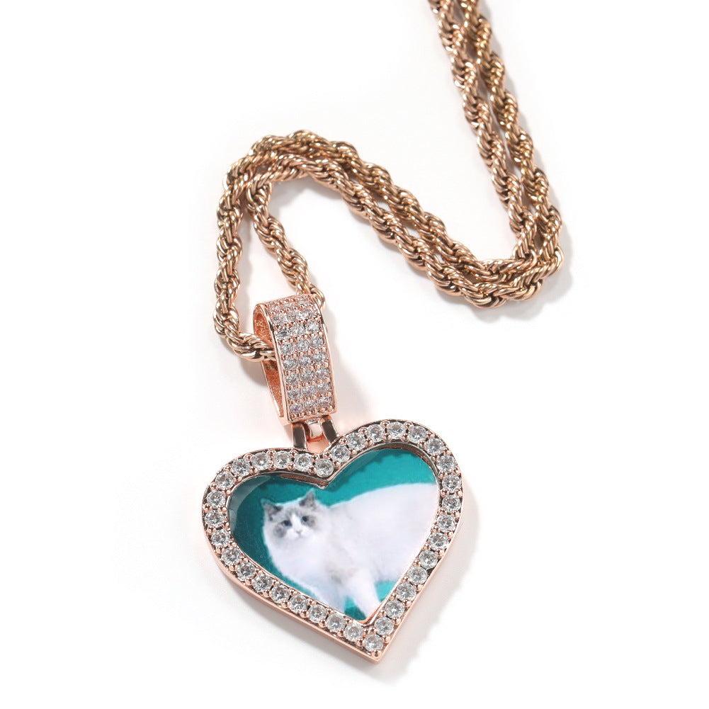 Custom Little Heart Photo Pendant