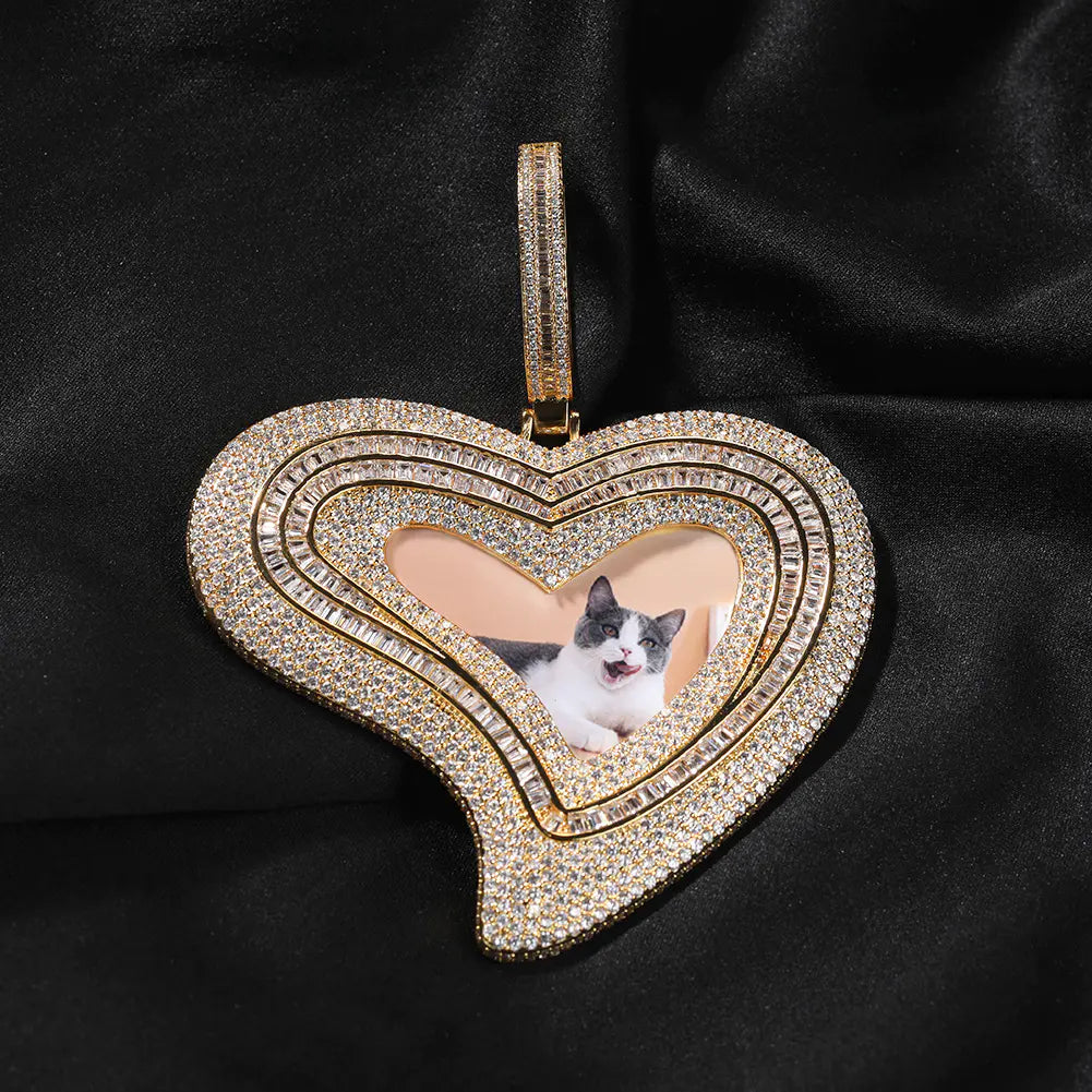 Custom Hola Heart Photo Pendant