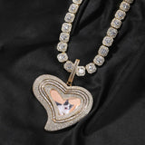 Custom Hola Heart Photo Pendant