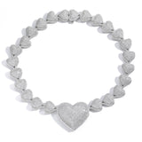 15MM Iced Heart Link Chain